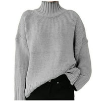 Plus veličina Žene Casual duge rukav džemper sa dugim rukavima, lagana lagana u trendovskoj pulover