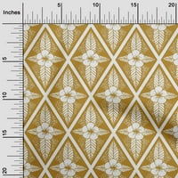 Onuone viskozni dres tamne senf tkanine Umjetnički cvjetni i dijamant Geometrijski DIY odjeća za prekrivanje