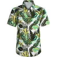 Meitianfacai Muška majica Havajska majica za muškarce Labave Ležerne prilike na plaži Dugme Kašika Lampel