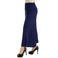 24Seven Comfort odjeća ženska elastična struka pune boje Maxi suknja R011510, izrađena u SAD-u