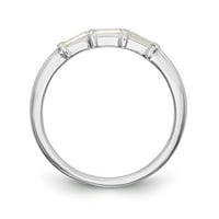 14k bijeli zlatni prsten za prsten za vjenčanje Diamond baguette veličine 5