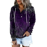 Ženska bluza Dugi rukavi Duge Hoodie Jesen Ležerne prilike Grafički printov Hoodie Bluzes Purple XL
