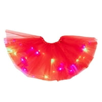 Knqrhpse mam haljina Ženska mreža mreža Tulle Suknja sa LED malom sijalicama suknja Crvena haljina Žene