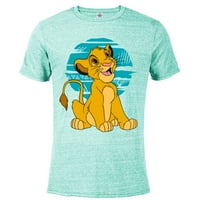 Disney The Lion King Young Simba Happy Blue Retro - Majica s kratkim rukavima za odrasle - Prilagođeno