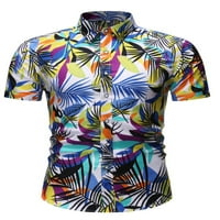 Gomelly muns vrhovi majica kratkih rukava Redovna fit majica Men Casual Beach Ljetne košulje Okrenite Bluza ovratniku DC XXL