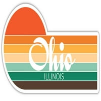 Ohio Illinois naljepnica Retro Vintage Sunset City 70s Estetski dizajn