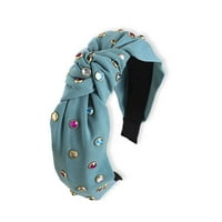 Tureclos modna kosa obruč luk kravata ukrašena traka za glavu sa rinestom šarenim širokim podesivim
