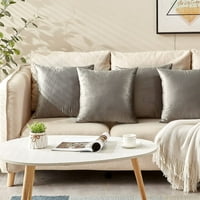 Bacite navlake za jastuk, baršun mekani ukrasni kasu za jastuk za kauč na kauču, skup 4, siva