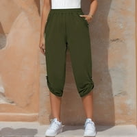 GUBOTARE radne pantalone za žene ženske obrezive kick bljeskalice joga hlača sa džepovima Capri duljina
