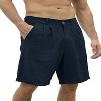 Paille muški dno su čvrste boje plaža kratke hlače Ljetne kratke hlače Muška havajska odjeća Klasična oprema visoki struk mini pantalone mornarskog plave l