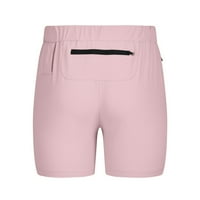 Homodles kratke hlače muškarci- Stretch izvlačenja atletske ljetne casual activewear trčanje opušteno fit muški teretni kratke hlače ružičasta L