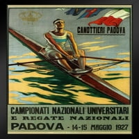 Nacionalna regata regatu nazionali padova Italija Sportski veslački posad lubanje plovila Vintage Art