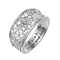 Prstenovi za žene Kreativno bušenje Cherry cvjetovi prsten vjenčani prsten za rođendanski poklon modni