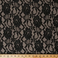 Crna otvorena cvjetna čipka sa dvostrukim skelopiranim rubom laganim sjajem 60 široki poliesterski mješavina holandska čipka tkanina od dvorišta
