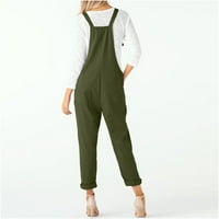 Ženske hlače hlače za trening hlače Standardni visoki struk porast pune ravno-nogu vojska zelena m