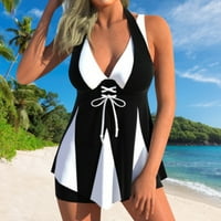 Ljetne dame Halter vrat Kombilizirani kostimi Kontrastni u boji Kombajsko kostimi kupaći kostim Super