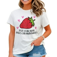 Slatka košulja od jagode za jagode žene samo djevojčica koja voli jastuče majicu bijele velike