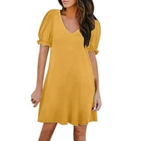 Booker Womens Ljetne haljine Ležerne prilike na majici s kratkim rukavima V izrez T majica Haljina modna