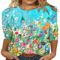 Žene Ležerne prilike za tiskanu majicu O-izrez Srednji rukav za majicu TOP FORTS Bluza Majica Tunic