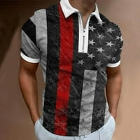 Muška dana za neovisnost Ljetna sportska odjeća Zipper rever, majica kratkih rukava Casual Golf Prozračne