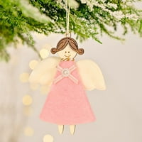 Božićna lutka Privjesak Xmas Drvo viseći ukrase od anđela Drveni ukras, crveni