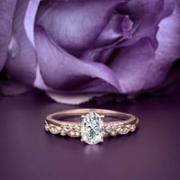 Classic Art Deco 2. Carat ovalni rez dijamantski set za angažman, vjenčani prsten u 10K čvrstih ruža zlata, poklon za njen, ženski poklon, poklon za odmor, osnivački prsten, obljetni prsten