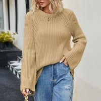 Slatki džemperi za žene Žene Čvrsti okrugli vrat Modni pletivac Saobavljeni duks pulover