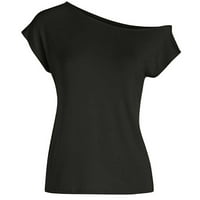 Zunfeo ženska majica čišćenje - jedan rame s kratkim rukavima Comfy casual top bljesak bljesak novih