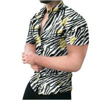 Muška majica čišćenje muškaraca Havajski kratki rukav stand-up košulja na plaži na plaži od tiskanih ljetnih casual majica