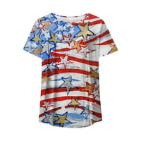 FOPP prodavač Ljetni vrhovi Ležerne modne kratkih rukava V rect majice Prevelika američka zastava Ispisuje
