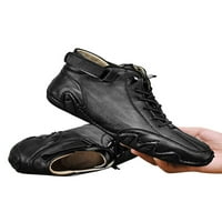 Muškarci Udobni čizme Ne klizaljka čipka u kaznenim cipelama Rad Srednji gornji gležnjači čista crna