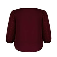 Codeop Ženske šifonske bluze Dugih rukava sa leprškom ležerne radne majice