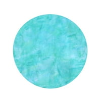 Okrugli plažni ručnik za pokrivač plava i zelena akva teal tirkizni akvarel boja putni krug kružni ručnici