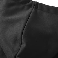 Muške sportske jakne labave fit čvrste boje Zip up dugim rukavima s dugim rukavima sa crtežom sa kapuljačom kapuljača sa džepnim crnim XL