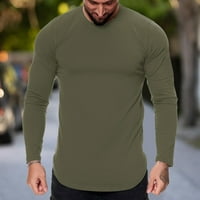 Wofedyo košulje za muškarce Muške sportske fitness na otvorenom zakrivljenim rukom čvrsta boja okrugla