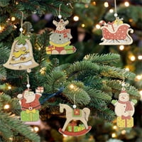 Heiheiup poklon božićno drvce drveni ukrasinsn 2ml Božićna ručno rađena porodica DIY Domaći dekor Božićni