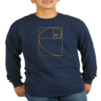 Cafepress - Zlatni omjer Sacred Fibonacci spiralni dugi rukav T - tamna majica s dugim rukavima