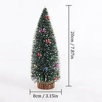 Vise Božićno drvsko mini božićno drvce Malo Tree DIY Desktop Mini Božićni dekor Kućni ukras + B