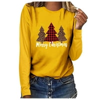 Božićne majice s dugim rukavima plus veličine Žene Božićni najgrublji Dugi rukav O-izrez Duks pulover