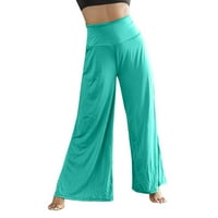 Ženski casual visoki struk labav solid color comfy strijela yoga wide noga hlače joga hlače za žene