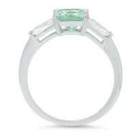 1.62ct Squaret Smaragd Cut plavi moissine 14k bijelo zlatni godišnjica Angažman kamena prstena veličine