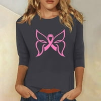 Ženske trendi ružičaste vrpce raka preživjelog klirenca Crewneck Duks Osnovni modni majica Labavi fit