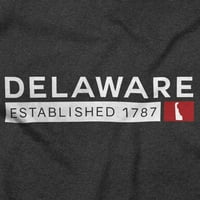 Delaware Map Oblik države uspostavio je muške grafičke majice Tees Brisco Marke 2x