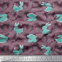 Soimoi Rayon tkanina umjetnička cvjetna i zečje životinjske tkanine otisci na široko dvorište