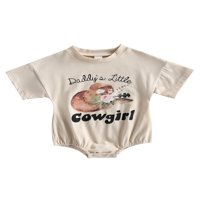 Wassery Western Baby Boy Djevojka Djevojka Odjeća krava za ispis MUBBLE ROMPER prevelika majica Jedan