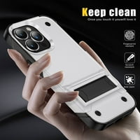 -Lion za iPhone Pro MA Čvrsti slučaj, teška tvrda + mekani TPU skriveni ugrađeni udarac i zaštita zaslona i zaštita kamere protiv pada kućica za hlađenje, bijelo