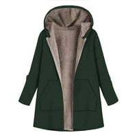 Jakne sa kapuljačom za žene plus veličina zimski kaput topla traper jakna Ženska zimska jakna s džepovima