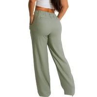 GUBOTARE WOMENS Radne hlače Yoga Workout Capris za žene saloni za salonu za hlače Ležerne prilike radne