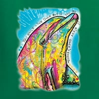 Divlji Bobby Dean Russo Neon Colorfu Dolphin ljubavnik za životinje Žene Slim Fit Junior Tee, Kelly,