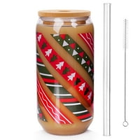 Božićne čaše, 20oz Xmas pivo može čaša sa poklopcem i slamkom božićne šalice kafe šalice božićne ukrase